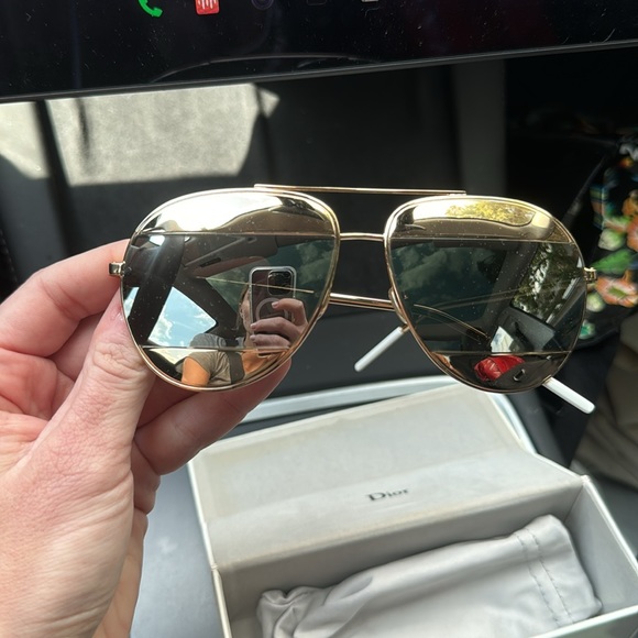 Dior Split Two Tone Metallic Aviator Sunglasses rose gold - Picture 3 of 5